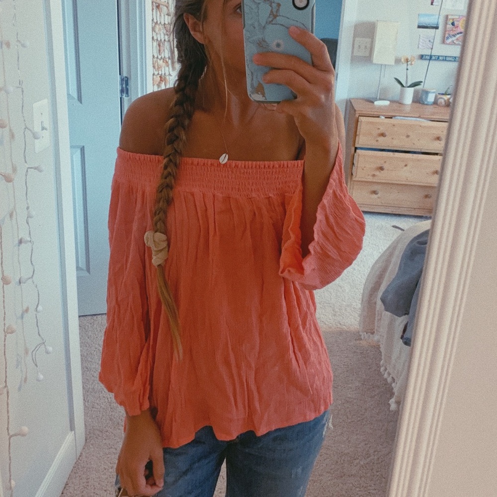 off-shoulder flowy top